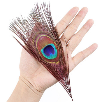 15-25cm Wine Peacock Feathers Natura lJewelry Αξεσουάρ Διακόσμηση πάρτι σπιτιού για Craft-Feather Plume 10/20τμχ χονδρική
