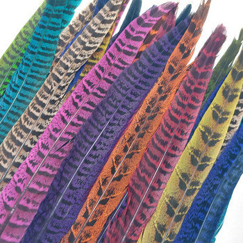 10 бр. Естествени пера от опашка на женски фазан за занаяти, коледни сватбени централни елементи Diy Pluma Екзотични аксесоари декор 25-30 см