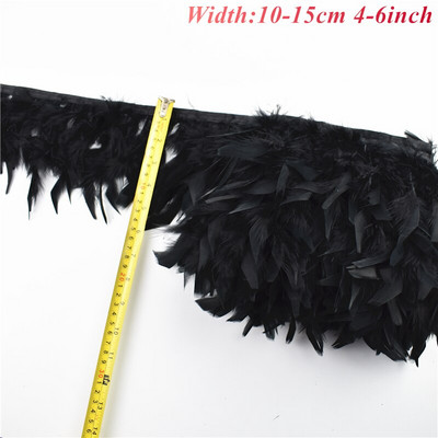 Pene albe negre de 1 metri pentru haine Panglică pe bandă Trimuri cu franjuri Turcia Fazan Strut Gâscă Rochie Boa Garnituri de cusut