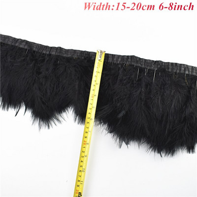 Pene albe negre de 1 metri pentru haine Panglică pe bandă Trimuri cu franjuri Turcia Fazan Strut Gâscă Rochie Boa Garnituri de cusut