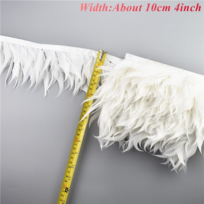 Pene albe negre de 1 metri pentru haine Panglică pe bandă Trimuri cu franjuri Turcia Fazan Strut Gâscă Rochie Boa Garnituri de cusut