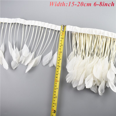 Pene albe negre de 1 metri pentru haine Panglică pe bandă Trimuri cu franjuri Turcia Fazan Strut Gâscă Rochie Boa Garnituri de cusut
