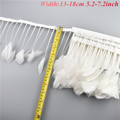 Pene albe negre de 1 metri pentru haine Panglică pe bandă Trimuri cu franjuri Turcia Fazan Strut Gâscă Rochie Boa Garnituri de cusut