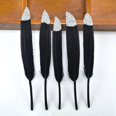 20 komada prirodnog rukotvorina od guščjeg perja za zabavu DIY perjanica od crnog zlata svadbeni božićni dodaci za kućnu dekoraciju 10-15 cm