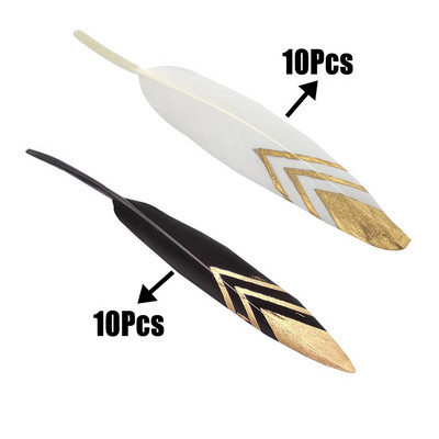 20 komada prirodnog rukotvorina od guščjeg perja za zabavu DIY perjanica od crnog zlata svadbeni božićni dodaci za kućnu dekoraciju 10-15 cm