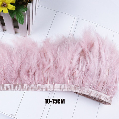 2 jarda/lot Ružičasti noj/Marabou/Pureći/Pijetlov perje Vrpca Vjenčanica Ukrasni pribor za ručni rad Ručno perje