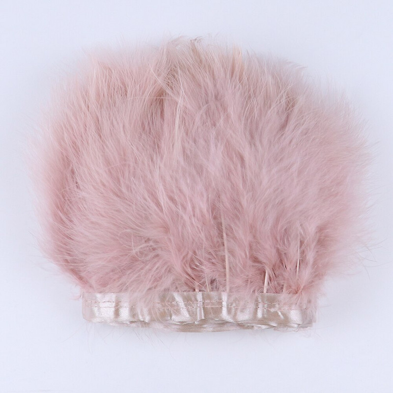 2 jarda/lot Ružičasti noj/Marabou/Pureći/Pijetlov perje Vrpca Vjenčanica Ukrasni pribor za ručni rad Ručno perje