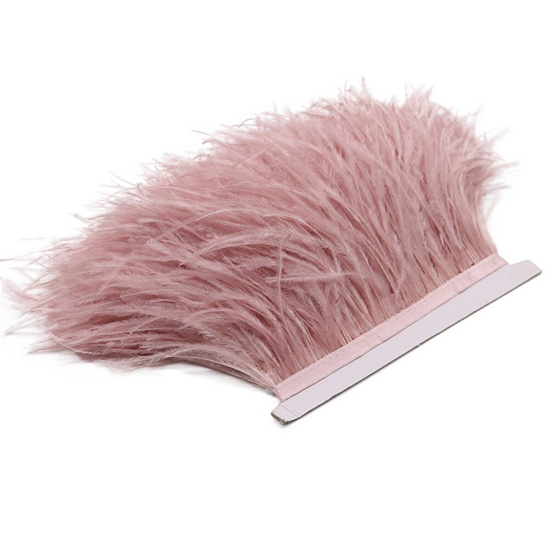 2 jarda/lot Ružičasti noj/Marabou/Pureći/Pijetlov perje Vrpca Vjenčanica Ukrasni pribor za ručni rad Ručno perje