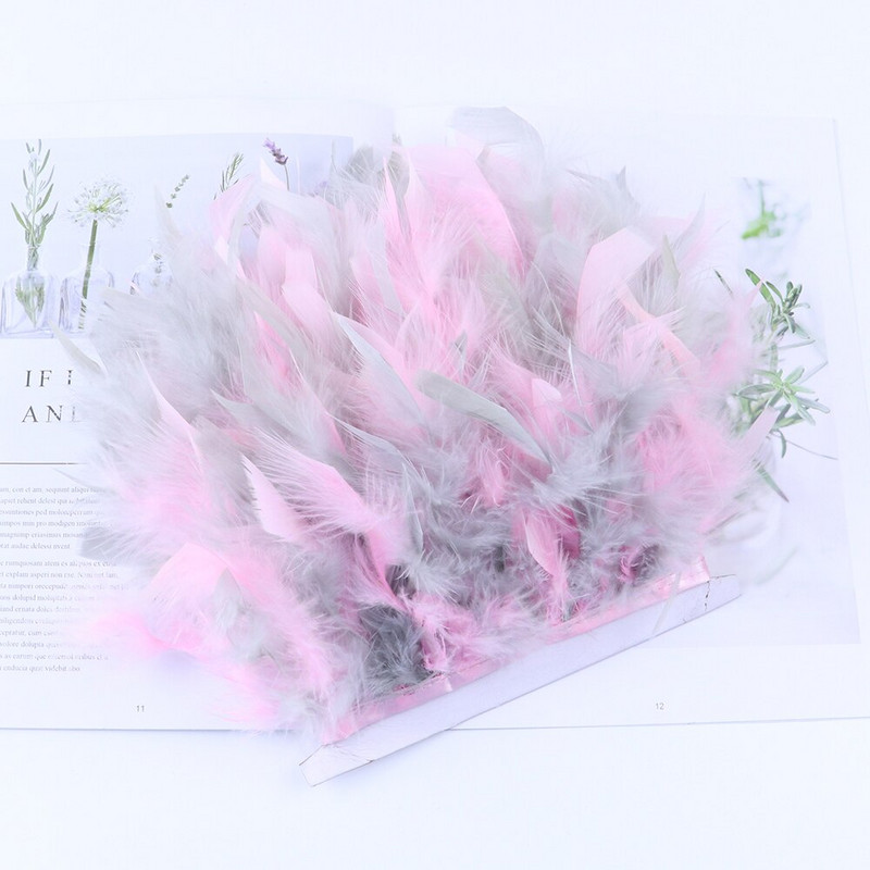 1 metar Obrub od purećeg perja DIY Vjenčani pribor za šivanje Dekoracija odjeće Pahuljasto perje Vrpca za rukotvorine 10-15 CM