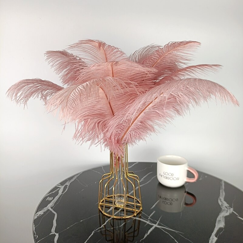 10 buc/lot pene de struț colorate, alb, negru, pene de struț, pe mijlocul mesei, decorațiuni de nuntă