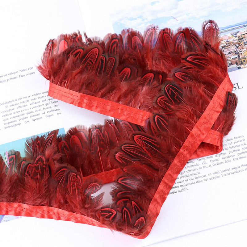 1 metar visokokvalitetnog obruba od fazanskog perja 5-8 cm vrpca od fazanskog perja za DIY rukotvorine Ukras perjanice Vjenčani dodaci