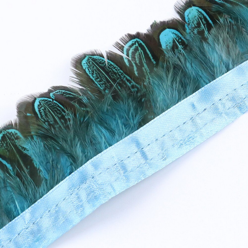 1 metar visokokvalitetnog obruba od fazanskog perja 5-8 cm vrpca od fazanskog perja za DIY rukotvorine Ukras perjanice Vjenčani dodaci