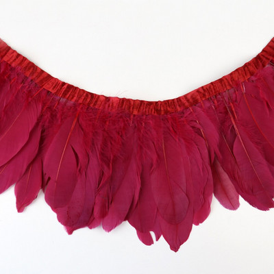 Obrub od guščjeg perja od 1 metra umočenog zlata za šivanje odjeće Rukotvorine Vrpce od prirodnog perja Haljine Dekoracija Dodatak za perjanice