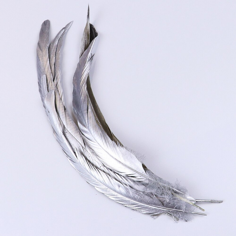 10 kom/lot Tiskanje zlatne i srebrne boje perje pijetlova repa 25-30 cm perje za svatove Ukrasno perje Rukotvorine