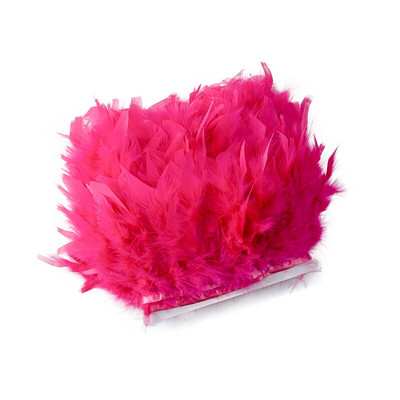 2Yard, alb, roz, pene de curcan, ornamente pentru lucrare de ac, panglică cu franjuri, decorare pentru rochie de mireasă, pene, bricolaj, artizanat