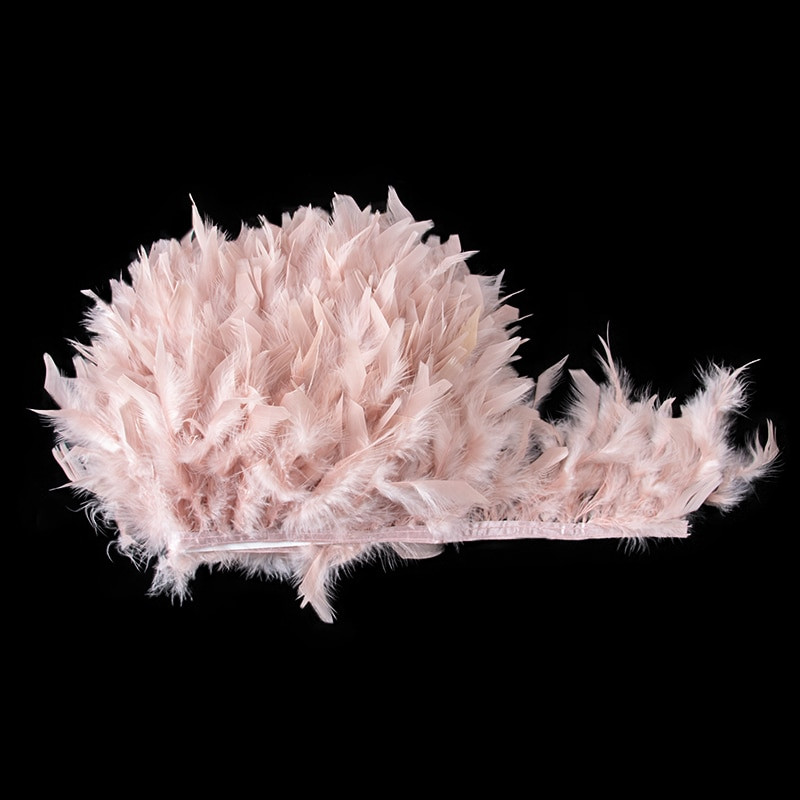 2Yard, alb, roz, pene de curcan, ornamente pentru lucrare de ac, panglică cu franjuri, decorare pentru rochie de mireasă, pene, bricolaj, artizanat