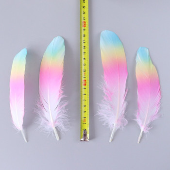 10 ΤΕΜ Φτερά χήνας ντεγκραντέ 15-20 cm Λευκή χήνας λοφίο για Diy Carnival Party Decoration Craft Plumes