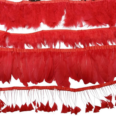1 метър червен щраус Турция петел гъска фазан пера гарнитури ловец на сънища панделки за ръкоделие ръкоделие шапка Pluma