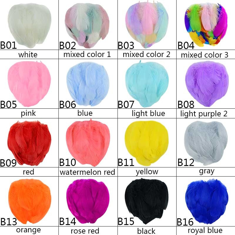 100 TK värvilised hanesulgi DIY käsitöö kohevad luigesuled pehmed ploomid pulmapeo kaunistamiseks ehted dekoori tarvikud