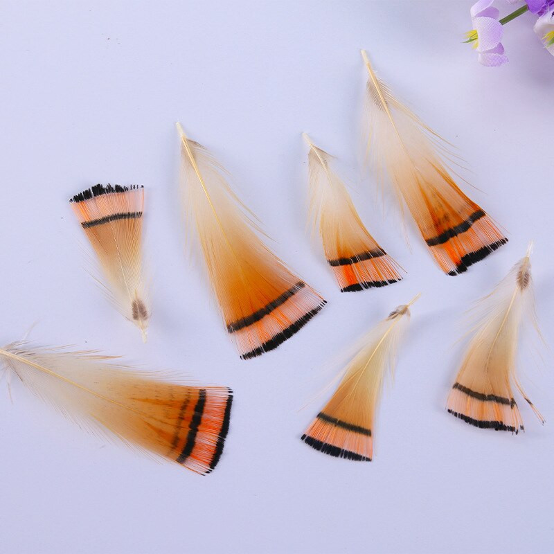 50 šaknų / 100 šaknų auksinio fazano galvos gabalas, plunksna „pasidaryk pats“ rankų darbo plunksnų amatai, dekoratyviniai plunksnų plunksnų dažymo priedai