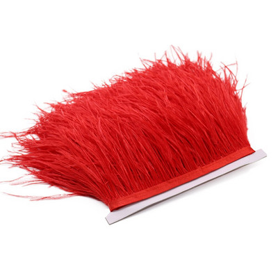 Λευκό 8-10cm Αφράτο φτερό στρουθοκαμήλου Διακοσμητικό Φυσικό Φτερό Στρουθοκάμηλου Κορδέλα Διακόσμηση Νυφικού Αξεσουάρ Ραπτικής 1M