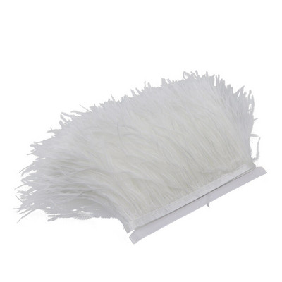 Λευκό 8-10cm Αφράτο φτερό στρουθοκαμήλου Διακοσμητικό Φυσικό Φτερό Στρουθοκάμηλου Κορδέλα Διακόσμηση Νυφικού Αξεσουάρ Ραπτικής 1M