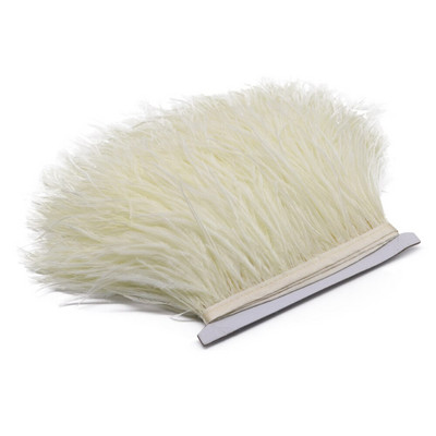 Λευκό 8-10cm Αφράτο φτερό στρουθοκαμήλου Διακοσμητικό Φυσικό Φτερό Στρουθοκάμηλου Κορδέλα Διακόσμηση Νυφικού Αξεσουάρ Ραπτικής 1M