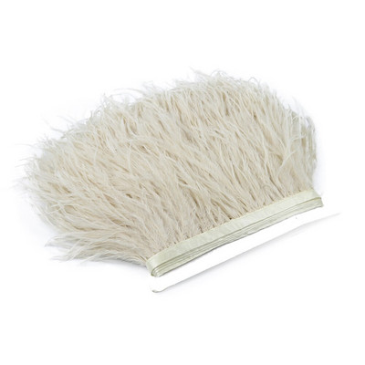 Λευκό 8-10cm Αφράτο φτερό στρουθοκαμήλου Διακοσμητικό Φυσικό Φτερό Στρουθοκάμηλου Κορδέλα Διακόσμηση Νυφικού Αξεσουάρ Ραπτικής 1M