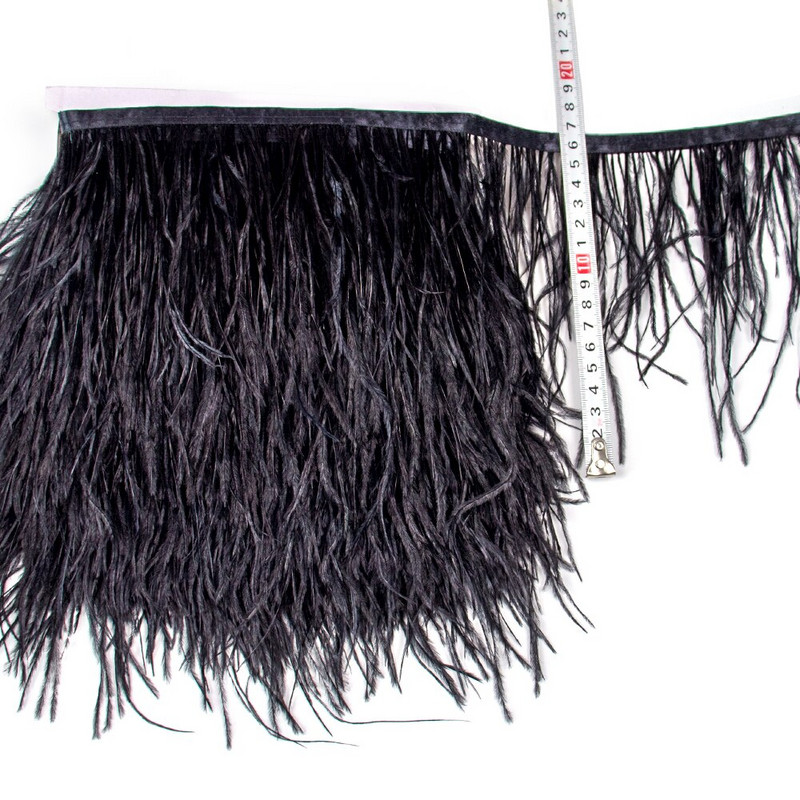 Λευκό 8-10cm Αφράτο φτερό στρουθοκαμήλου Διακοσμητικό Φυσικό Φτερό Στρουθοκάμηλου Κορδέλα Διακόσμηση Νυφικού Αξεσουάρ Ραπτικής 1M