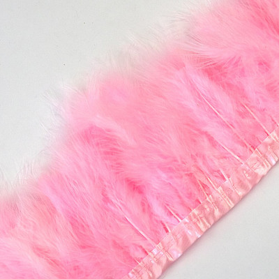 1 метър естествени пуешки пера панделка занаяти тапицерия от пера марабу за рокля за сватбено тържество облекло шиене декорация перо