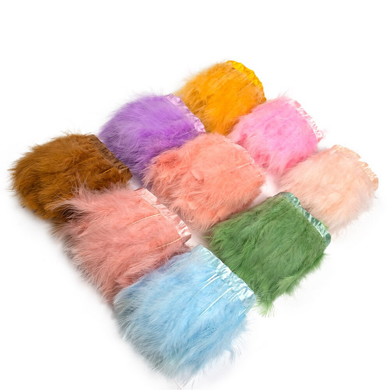 1 метър естествени пуешки пера панделка занаяти тапицерия от пера марабу за рокля за сватбено тържество облекло шиене декорация перо