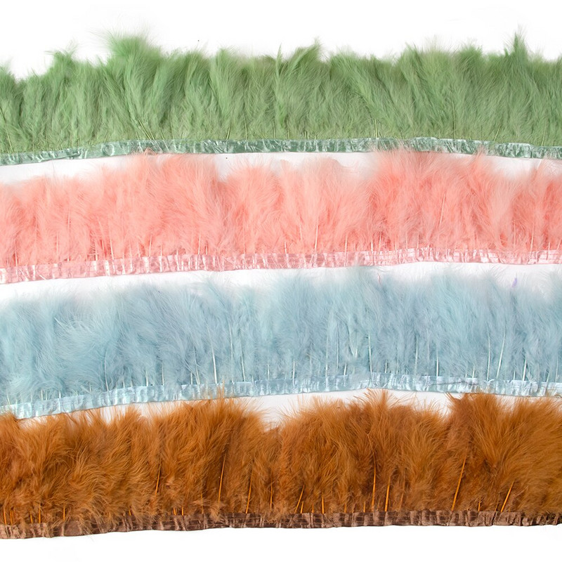 1 метър естествени пуешки пера панделка занаяти тапицерия от пера марабу за рокля за сватбено тържество облекло шиене декорация перо