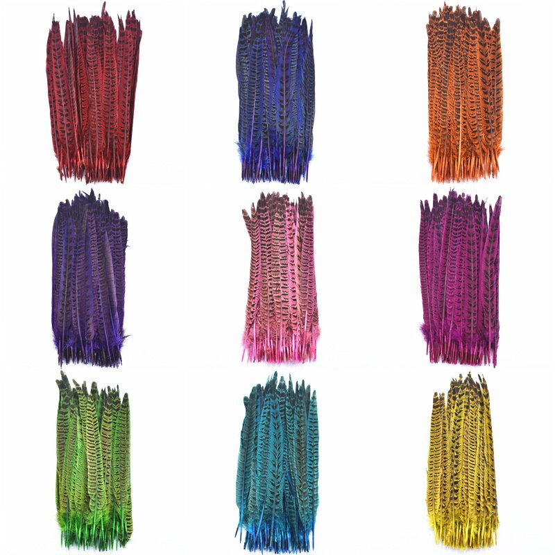 Frumos 20buc 25 - 30cm trandafir natural roșu pene coadă de fazan DIY decorare nuntă accesorii pentru coafură pene pentru meșteșuguri