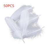 50 komada bijelog prirodnog guščjeg perja za rukotvorine Party Crafts DIY ukrasi za nakit Rukotvorine 6-8 inča/15-20 cm labudovo perje