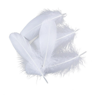 50 komada bijelog prirodnog guščjeg perja za rukotvorine Party Crafts DIY ukrasi za nakit Rukotvorine 6-8 inča/15-20 cm labudovo perje