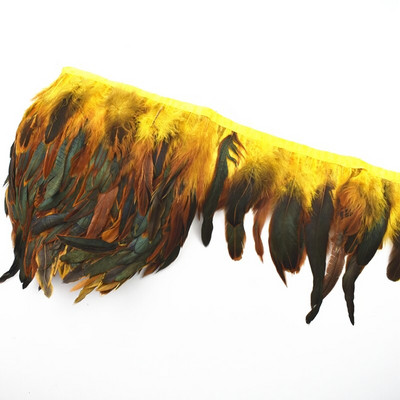 Crno koktel perje Obrubi resa Vrpca Prirodno pijetlovo pero Za rukotvorine sa satenskom vrpcom Traka za suknju kostim Perje