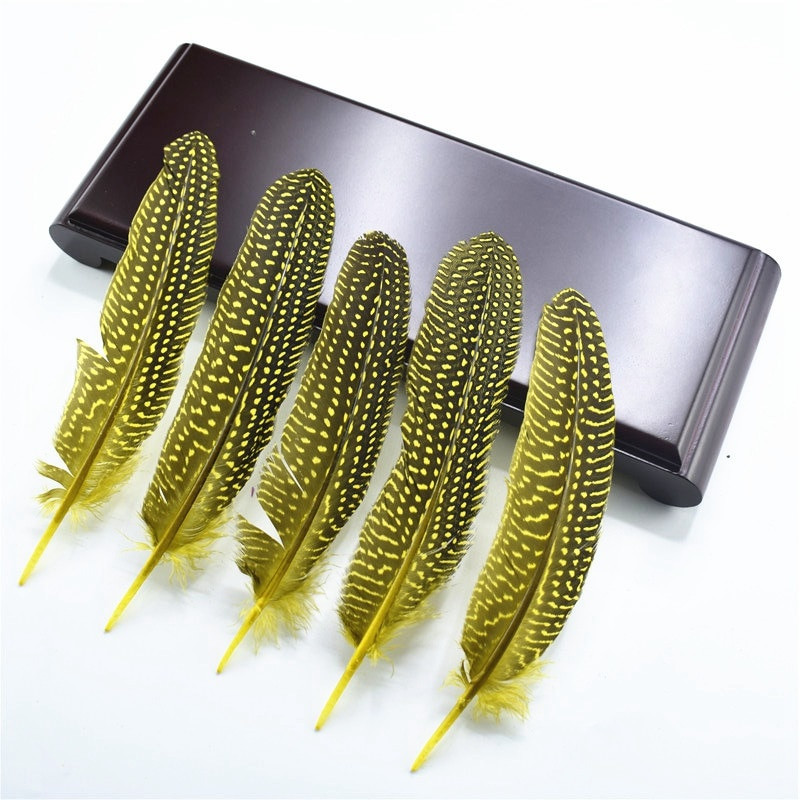 10 buc/lot perle naturale pene de bibilică de pui cu pene de fazan pete materiale pentru legarea muștelor decor decorare pentru prins de vise