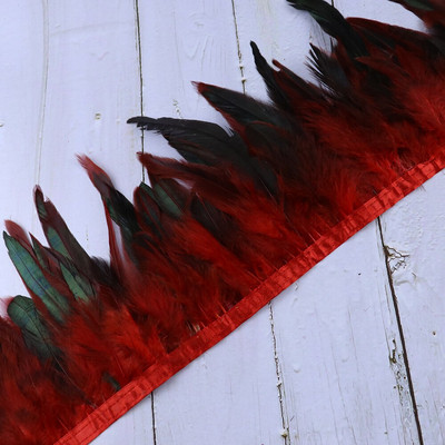 1 metar prirodnog bijelog pilećeg perja s rubovima 10-15 cm za ručni rad i rukotvorine DIY festivalske svečane haljine