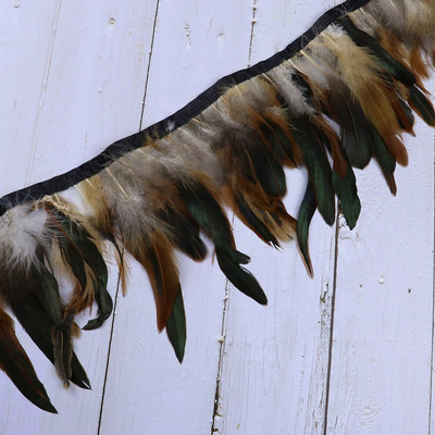 1 metar prirodnog bijelog pilećeg perja s rubovima 10-15 cm za ručni rad i rukotvorine DIY festivalske svečane haljine