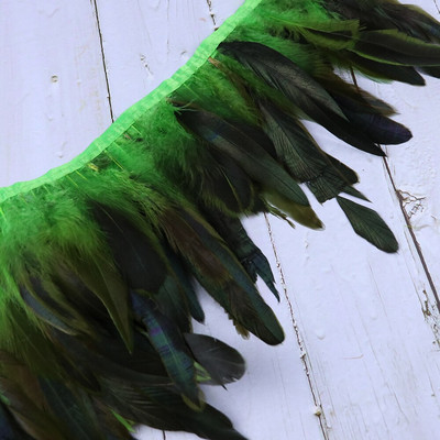 1 metar prirodnog bijelog pilećeg perja s rubovima 10-15 cm za ručni rad i rukotvorine DIY festivalske svečane haljine