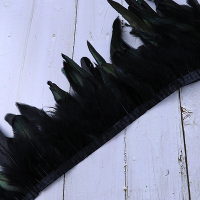 1 metar prirodnog bijelog pilećeg perja s rubovima 10-15 cm za ručni rad i rukotvorine DIY festivalske svečane haljine