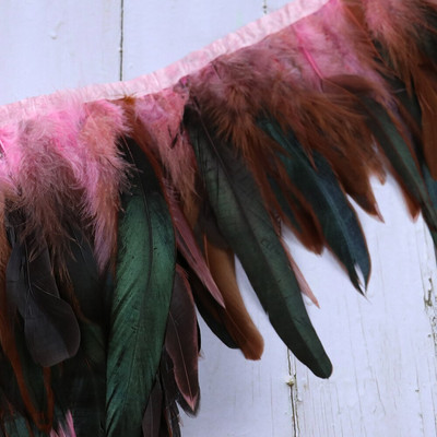 1 metar prirodnog bijelog pilećeg perja s rubovima 10-15 cm za ručni rad i rukotvorine DIY festivalske svečane haljine