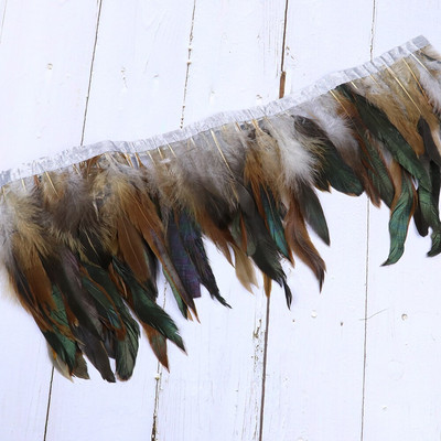 1 metar prirodnog bijelog pilećeg perja s rubovima 10-15 cm za ručni rad i rukotvorine DIY festivalske svečane haljine