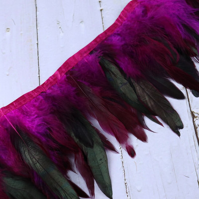 1 metar prirodnog bijelog pilećeg perja s rubovima 10-15 cm za ručni rad i rukotvorine DIY festivalske svečane haljine