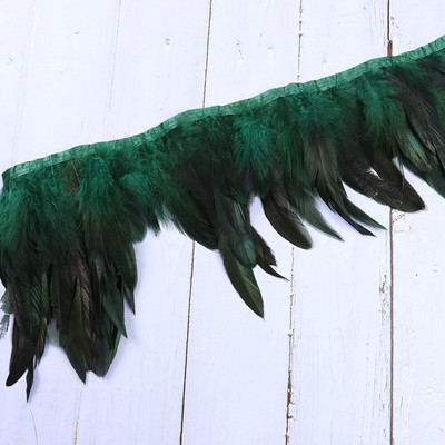 1 metar prirodnog bijelog pilećeg perja s rubovima 10-15 cm za ručni rad i rukotvorine DIY festivalske svečane haljine