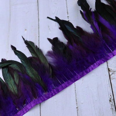 1 metar prirodnog bijelog pilećeg perja s rubovima 10-15 cm za ručni rad i rukotvorine DIY festivalske svečane haljine