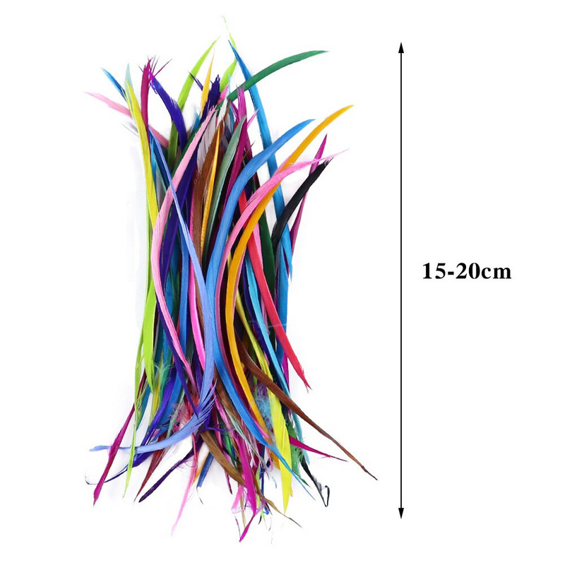 50/100 buc Pene de gâscă vopsite colorate Pene de gâscă Accesoriu pentru fabricarea de bijuterii DIY 15-20CM Artizanat haine Decorare rochie