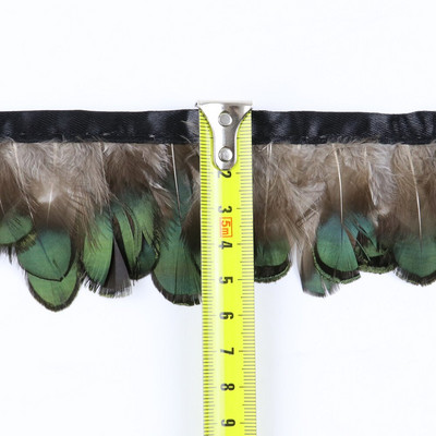 1 metar Obrub od prirodnog fazanskog perja Vrpca od pilećeg perja Širina 4-6 cm Vrpca za šivanje karnevalske haljine za Noć vještica