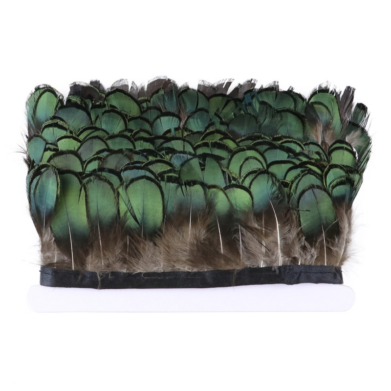 1 metar Obrub od prirodnog fazanskog perja Vrpca od pilećeg perja Širina 4-6 cm Vrpca za šivanje karnevalske haljine za Noć vještica