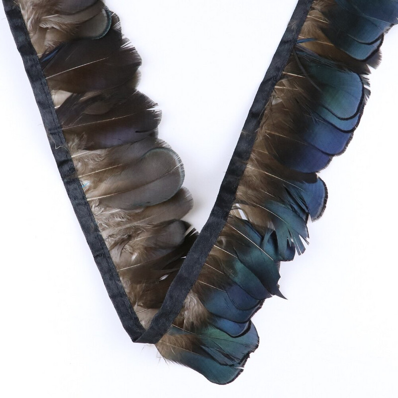 1 metar Obrub od prirodnog fazanskog perja Vrpca od pilećeg perja Širina 4-6 cm Vrpca za šivanje karnevalske haljine za Noć vještica